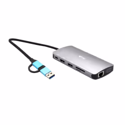 i-tec USB 3.0 USB-C/Thunderbolt 3x Display Metal Nano Dock with LAN + Power Delivery 100 W, Avec fil, USB 3.2 Gen 1 (3.1 Gen ...