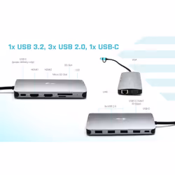 i-tec USB 3.0 USB-C/Thunderbolt 3x Display Metal Nano Dock with LAN + Power Delivery 100 W - Vue supplémentaire 11