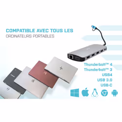 i-tec USB 3.0 USB-C/Thunderbolt 3x Display Metal Nano Dock with LAN + Power Delivery 100 W - Vue supplémentaire 4