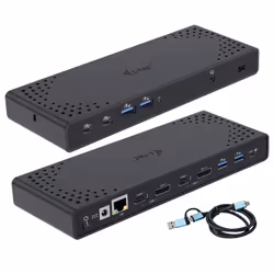 i-tec USB 3.0 / USB-C / Thunderbolt 3 Dual Display Docking Station Gen2 + Power Delivery 100W, Avec fil, USB 3.2 Gen 1 (3.1 G ...