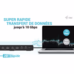 i-tec USB 3.0 / USB-C / Thunderbolt 3 Dual Display Docking Station Gen2 + Power Delivery 100W - Vue supplémentaire 9