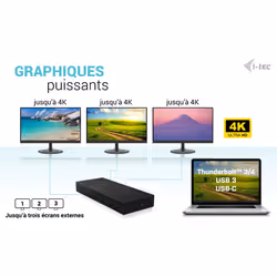 i-tec USB 3.0 / USB-C / Thunderbolt, 3x 4K Docking Station Gen 2 + Power Delivery 100W - Vue supplémentaire 8