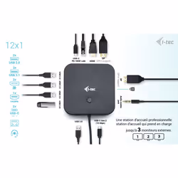 i-tec USB-C HDMI Dual DP Docking Station with Power Delivery 100 W + Universal Charger 100 W - Vue supplémentaire 6