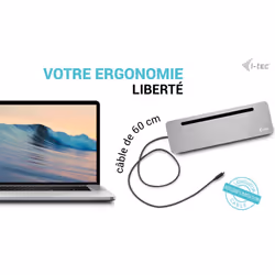 i-tec USB-C Metal Ergonomic 3x 4K Display Docking Station with Power Delivery 100 W + Universal Charger 100 W - Vue supplémentaire 9