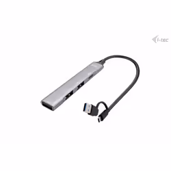 i-tec USB-C/USB-A Metal HUB 1x USB 3.0 + 3x USB 2.0, USB 3.2 Gen 1 (3.1 Gen 1) Type-A + Type-C, USB 2.0, USB Type-C, 5000 Mbi ...
