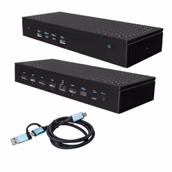 i-tec CA5MONITORDOCKPDIT, Avec fil, USB 3.2 Gen 1 (3.1 Gen 1) Type-C, 100 W, 10,100,1000,2500 Mbit/s, Noir, 10 Gbit/s