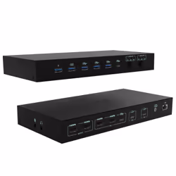 i-tec USB-C KVM Dock PRO for Three Hosts, Dual Video, with 2x Power Delivery, max 92W, Avec fil, USB 3.2 Gen 1 (3.1 Gen 1) Ty ...