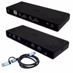 i-tec Universal Dual 4K Display Docking Station + Power Delivery 85W, Avec fil, USB 3.2 Gen 1 (3.1 Gen 1) Type-C, 85 W, 10,10 ...