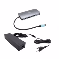 i-tec Metal USB-C Nano Dock HDMI/VGA with LAN + Charger 100W, Avec fil, USB 3.2 Gen 1 (3.1 Gen 1) Type-C, 100 W, 3,5 mm, 10,1 ...