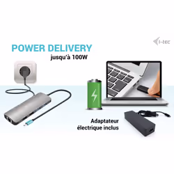 i-tec Metal USB-C Nano 2x Display Docking Station with PD 100 W + Charger 100W - Vue supplémentaire 8