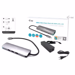 i-tec USB-C Metal Nano Docking Station 4K HDMI LAN with Power Delivery 100W + Universal Charger 100W - Vue supplémentaire 5