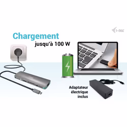 i-tec USB-C Metal Nano Docking Station 4K HDMI LAN with Power Delivery 100W + Universal Charger 100W - Vue supplémentaire 8