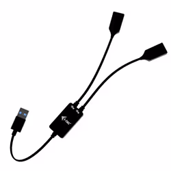 i-tec USB-A Cable HUB 2 port (2x USB-A), 0,1 m, USB A, 2 x USB A, USB 3.2 Gen 1 (3.1 Gen 1), 5 Gbit/s, Noir