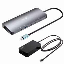 i-tec Metal USB-C Nano 3x Display Dock, 2x HDMI 1x USB-C video with Power Delivery 140W + Universal Charger 140 W, Avec fil, ...