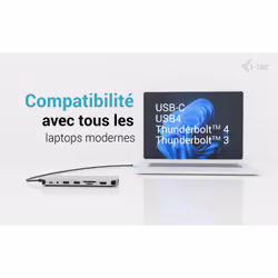 i-tec Metal USB-C Nano 3x Display Dock, 2x HDMI 1x USB-C video with Power Delivery 140W + Universal Charger 140 W - Vue supplémentaire 7