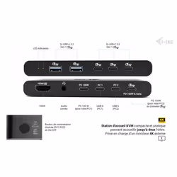 i-tec KVM Docking Station HDMI for 2 hosts, Power Delivery 2x 100W - Vue supplémentaire 4