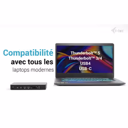 i-tec Thunderbolt 5 Triple Display Docking Station, M.2 slot, 6x USB, 2.5GLAN + Power Delivery 140W - Vue supplémentaire 5