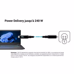 i-tec Thunderbolt 4/USB4 Class Pro Cable 240W with LCD (40 Gbps, 150 cm) - Vue supplémentaire 6