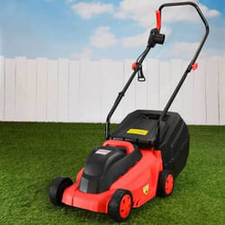 HECHT jardin 1000 Tondeuse à gazon électrique 1000 W boîtier robuste Hauteur coupe 25/40/55 Capacité du bac 35 l Largeur de coupe