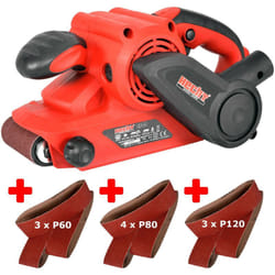 Hecht - 1781 Ponceuse à bande rectifieuse 810W inclus 10 bandes abrasives et sac à poussière