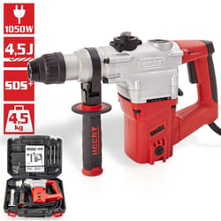 1028 Perceuse à percussion puissante rotatif support SDS-Plus avec coffre de transport 1050W - Hecht
