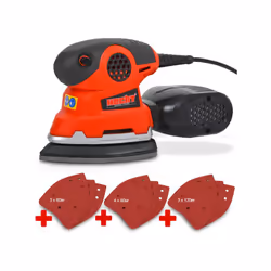 Hecht 1760 Ponceuse orbitale Ponceuse polyvalente forme triangulaire 220 W 10 Feuilles Abrasives Papier Équipé Système de Col ...