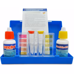 Hecht 060601 Kit de test pour piscine (Chlore/ bandelettes de test pH) env. 50 tests Avec le kit de test d'eau de piscine Hec ...