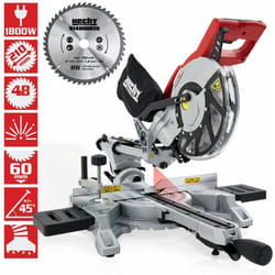 828 Scie à onglet 1800 w Mini Scie circulaire avec laser 4900tr/min 11,2kg - Hecht