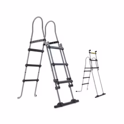 Hecht jardin 00091 Echelle double pour piscine 107 cm -symétrique hors sol accessoire piscine Marches 2x3 L'entrée et la sort ...