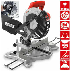 813 Scie à onglet 1400 w Scie circulaire avec laser 5000tr/min 7,3kg - Hecht