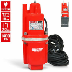 Hecht - 3166 Pompe submersible pour eaux usées Pompe jardin Pompe à membrane 600W 1400 l/h