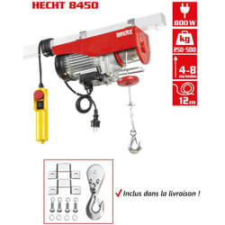 Hecht - 8450 Treuil électrique Capacité jusqu'à 500kg hauteur de levage 6-12m 800 watts
