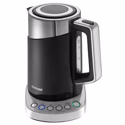 Concept RK3171, 1,7 L, 2200 W, Noir, Métallique, Plastique, Acier inoxydable, Thermostat réglable, Indicateur de niveau d'eau