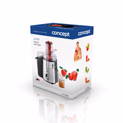 Concept LO7026 presse-agrumes Centrifugeuse lente 1000 W Noir, Acier inoxydable
