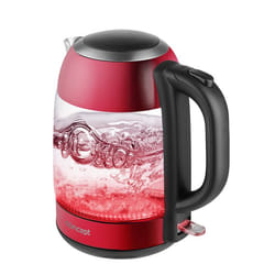 Concept RK4081 bouilloire 1,7 L 2200 W Noir, Rouge, Acier inoxydable, Transparent