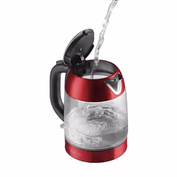 Concept RK4081 bouilloire 1,7 L 2200 W Noir, Rouge, Acier inoxydable, Transparent