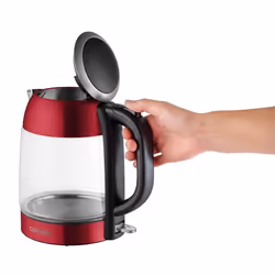 Concept RK4081 bouilloire 1,7 L 2200 W Noir, Rouge, Acier inoxydable, Transparent