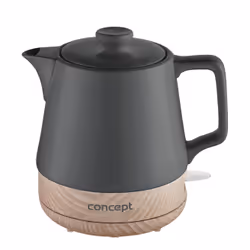 Concept RK0062, 1 L, 1200 W, Anthracite, Bois, Vitrocéramique, Sans fil
