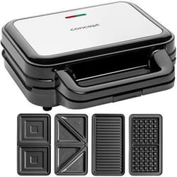 Concept SV3070 gaufrier et appareil à croque-monsieur 900 W Noir, Argent