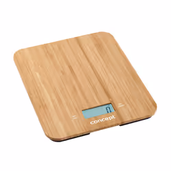 Concept VK5714, Pèse-personne électronique, 15 kg, 1 g, Bambou, Carré, LCD