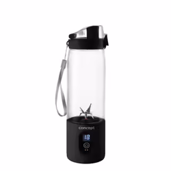 Concept SM4001, Mixeur portable, 0,58 L, Fonction d'impulsion, Pileur de glace, 315 W, Noir, Acier inoxydable