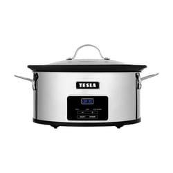 TESLA Electronics SlowCook S800 Deluxe 5,6 L 250 W Noir, Acier inoxydable