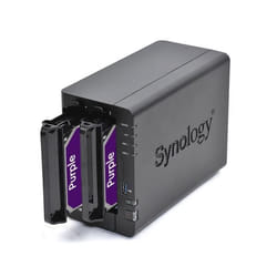 Serveur NAS SYNOLOGY DS223 - 2 baies - 4To avec 2x disques durs WD 2TB PURPLE - Gigabit Ethernet - RAID 0