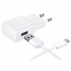 Chargeur Voyage dOrigine Samsung EP-TA200EWE + Cable USB Type C blanc 1 m - 8596311080760