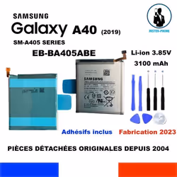 BATTERIE ORIGINALE SAMSUNG GALAXY A40 EB-BA405ABE SM-A405 SERIES 3100MAH + KIT OUTILS DÉSASSEMBLAGE GENUINE BATTERY TOOLS