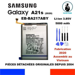BATTERIE ORIGINE SAMSUNG GALAXY A21s 2020 EB-BA217ABY 5000mAh SM-A217 SERIES OEM ORIGINAL + KIT OUTILS GENUINE BATTERY TOOLS