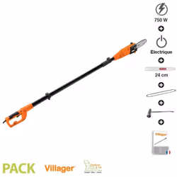 Tronçonneuse sur perche Villager VEPS 915 électrique 750W. Cette tronçonneuse sur perche est légère 3,1kg et particulièrement ...