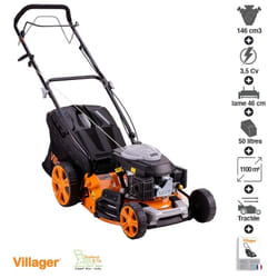 Tondeuse à gazon mulching tractée 146cc 4 en 1 coupe 46cm Villager Prime 4111T