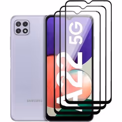 Film de protection décran - Verre Trempé - Realme Samsung Galaxy A22 5G - Lot de 3 - Dureté 9H - Noir