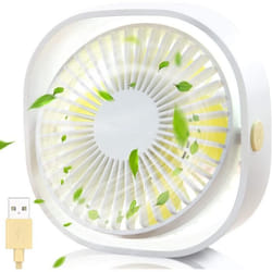 Mini Ventilateur USB Silencieux Portable 3 Vitesse Réglable pour Bureau Sport Voyage Alimenté par USB Blanc